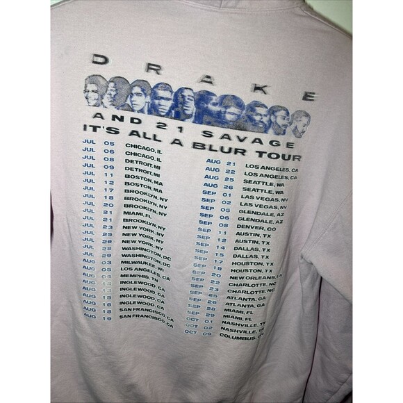 Large Drake and 21 Savage It’s All A Blur Tour Concert Sweatshirt Pullover - Picture 7 of 7